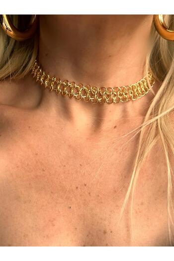 Rossetto Atelier Gold Knitted Choker Necklace