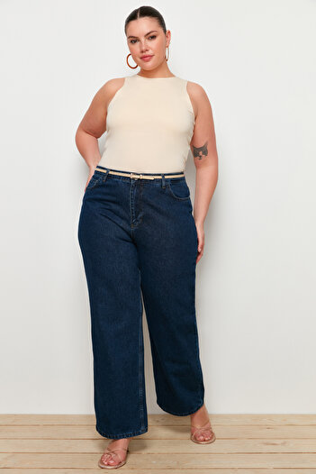 Trendyol Curve Stone Cotton Halter Neck Fitted/Flexible Knitted Athlete Sitting on the Body TBBSS24CV00004