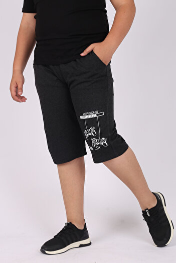 Çiggo Kids Boy's Loading Game Print Detailed Pocket Shorts/Capri