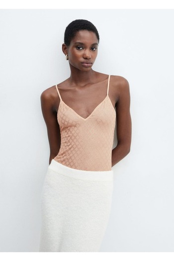 MANGO Woman Strass stone suspender blouse