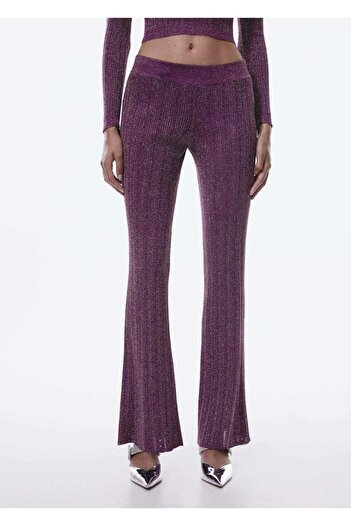 MANGO Woman Glitter Knitwear Flared Trousers