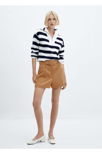 MANGO Woman Belted paperbag shorts