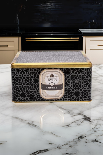 EVLE Er029-v2 Trellis Patterned Square Metal Storage Container 24x24 Cm