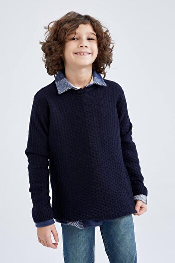 DeFacto Boy's Crew Neck Sweater Y8500a622wn