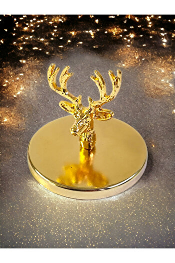 Tiem Concept Özel Tasarım Dekoratif Gold Geyikli Vanilya Kokulu Beyaz Bardak Mum 3'lü Set