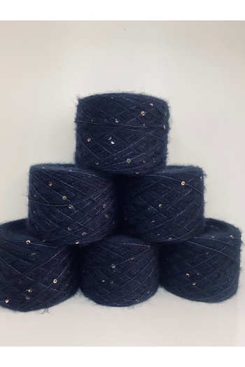 göçer Moher navy blue 4 mm χρυσό 1,5 mm πολυεστέρας σχέδιο οπτικό δίχτυ 600 γρ.