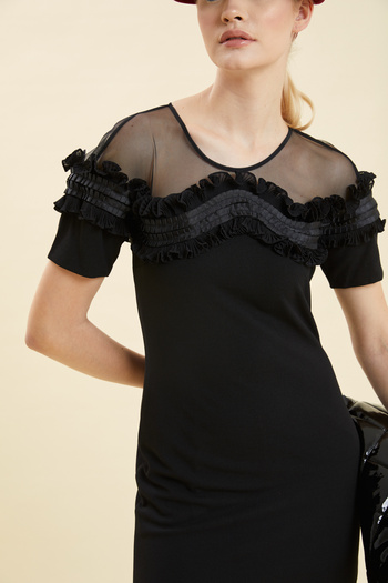 VERDA FRILLED EVENING DRESS