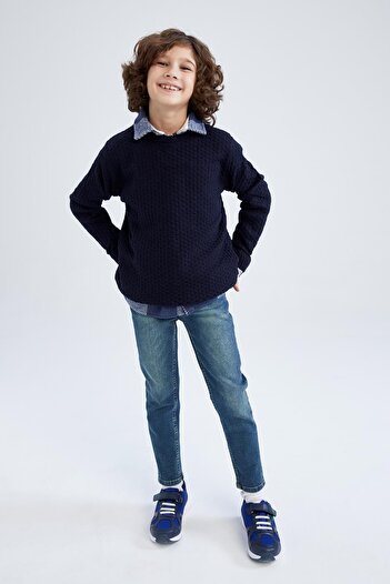 DeFacto Boy's Crew Neck Sweater Y8500a622wn