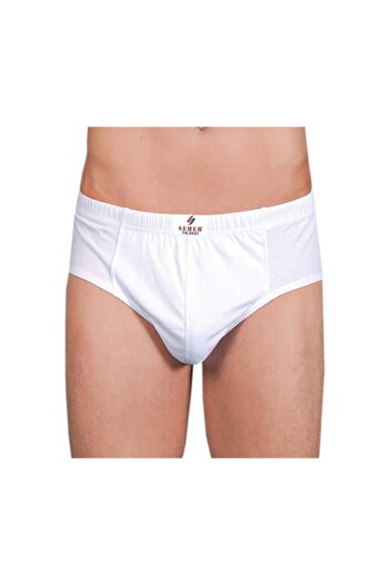 Seher Yıldızı Men's White 8-Pack Cotton Combed Briefs