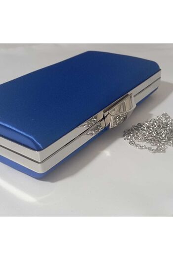 Şarra Gossi Σατέν βραδινή τσάντα Sax Evening Bag Μπλε βραδινή τσάντα