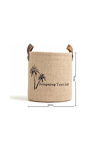 Bages Jute In-Cabinet Laundry Kids Room Toy Organizer Folding Storage Basket Organizer 30x32 cm