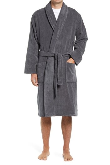 Hızsabitleme HIZSOY TEXTILE 100% Microcotton Lux Bathrobe - Anthracite