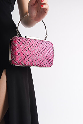 Moda Değirmeni Fuchsia Women's Stoned Evening Dress Bag BG1175-310-0003