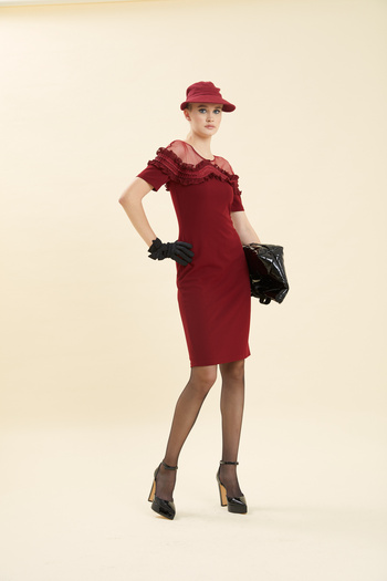 VERDA FRILLED EVENING DRESS