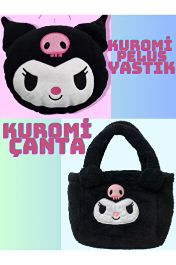 Kollektif 2 Li Kuromi Kawaii Çanta Yastık My Melody Cinnamoroll Hello Kitty Peluş Anime Sanrio Çocuk Genç