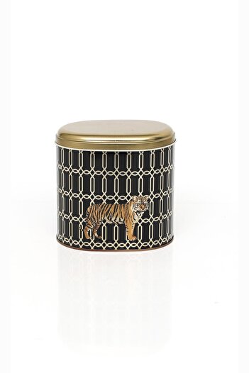 EVLE Ef004-f3 Safari Tiger Patterned Oval Metal Storage Container 11x15 Cm