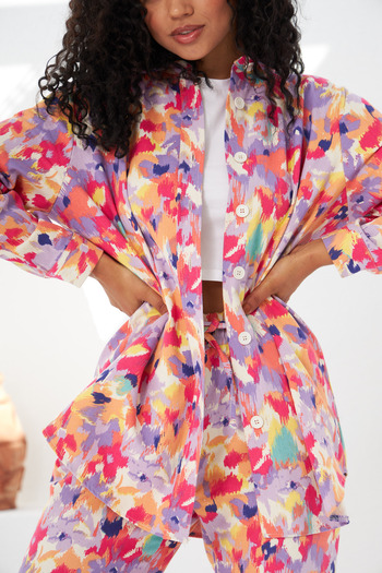 MİA NOURA Gabardine patterned shirt
