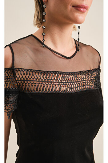 VERDA Lace Detailed Evening Dress