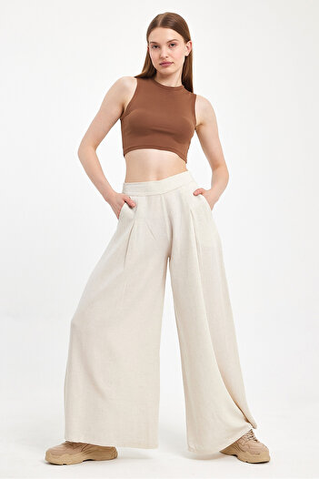 AllVision Wide Leg Linen Women's Trousers