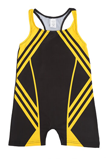 Papiş Girl's Swimsuit with Shorts - Flexible, Yellow, Digital Printed