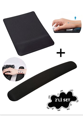 Boldy 2'li Bilek Destekli Mouse Ve Klavye Pedi Seti Kaymaz Mouse Ped Ve Klavye Pad Fare Pedi Ve Klavye Ped