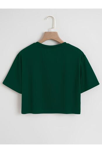 Ginevra Γυναικείο μπλουζάκι Oversize Crew Neck Bite Me Printed Crop