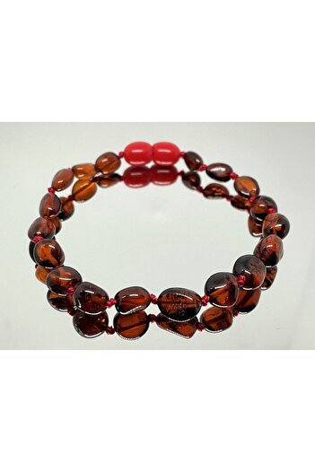 Kotryna Drop Amber Bright Cherry Color Adult Bracelet
