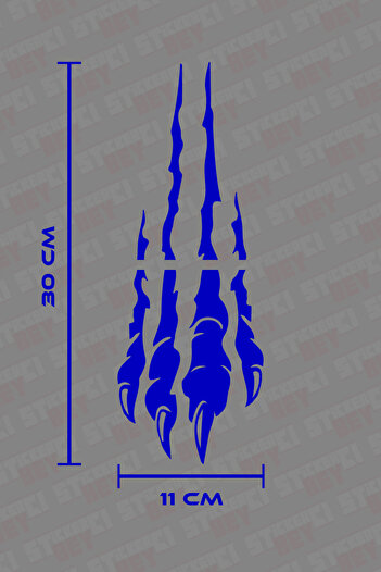 STİCKERCI BEY 30*11Cm Autocolant pentru urme de gheare pentru faruri albastre pentru vehicule