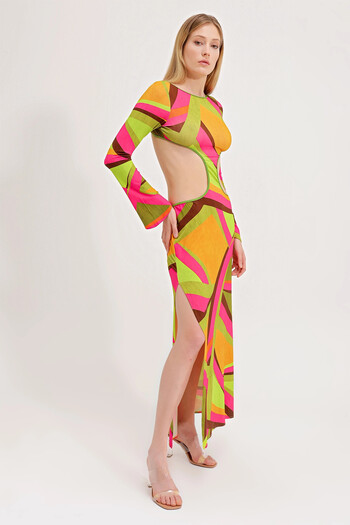ZEKİ DRESS WITH DECOLTED BACK