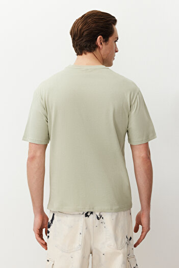Trendyol Collection Μπλουζάκι Crew Neck Mint Oversize Printed T-Shirt - TMNSS21TS1685