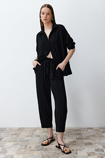 Trendyol Collection Aerobin Black Shirt and Trousers Set - Twoss24Au00038