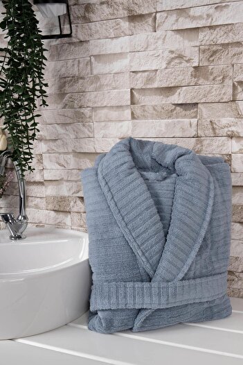 Baveno 100% Cotton Shawl with Pocket Adult Women/Men Bathrobe Hürsan