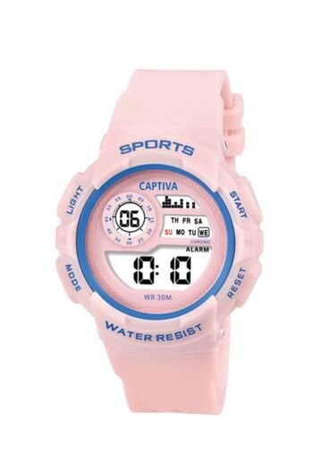 captiva Digital 30 Meters Water Resistant Lighted Alarm Children's Watch with Stopwatch Calendar 2109L