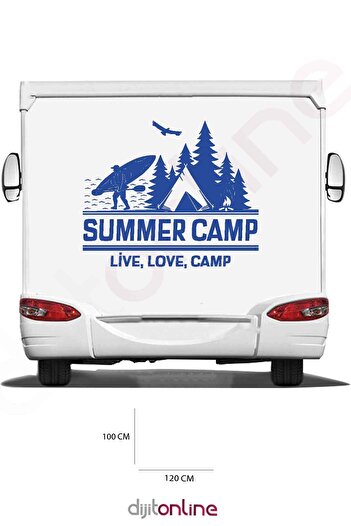 Dijitonline Autocolant Camping Pădure - Autocolant Camping Vară 120x100