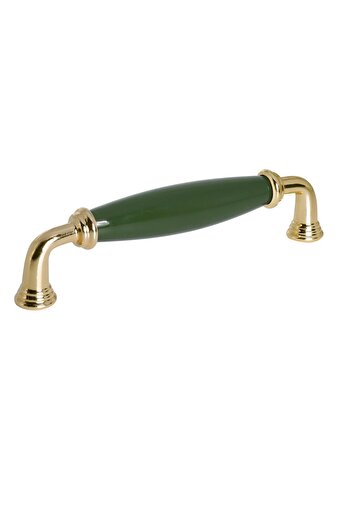 Porcellana Perla Mâner de porțelan metalic pentru dulap sertar mobilier bucătărie mâner-rubin128mm-verde-auriu-stk0591