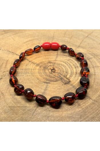 Kotryna Drop Amber Bright Cherry Color Adult Bracelet