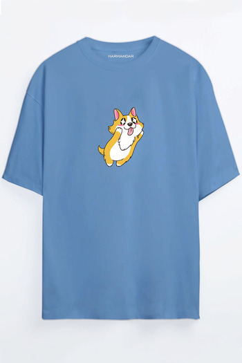 Harmandar Μπλουζάκι Kawaii Dog Printed Oversize