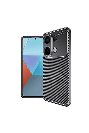 Fibaks Redmi Note 13 4g Case Carbon Pattern Camera Protection Color-Resistant Silicone Cover