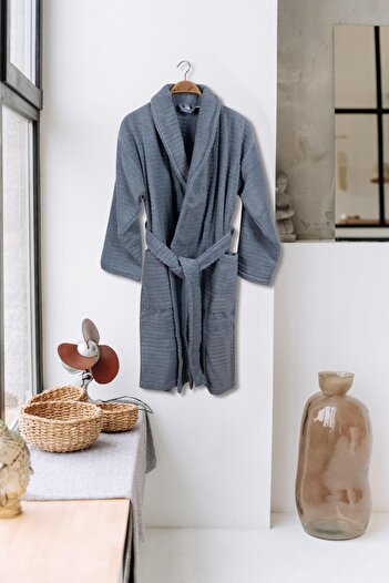 Baveno 100% Cotton Shawl with Pocket Adult Women/Men Bathrobe Hürsan