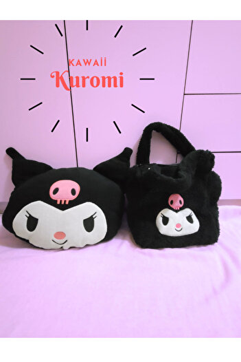 Kollektif 2 Li Kuromi Kawaii Çanta Yastık My Melody Cinnamoroll Hello Kitty Peluş Anime Sanrio Çocuk Genç