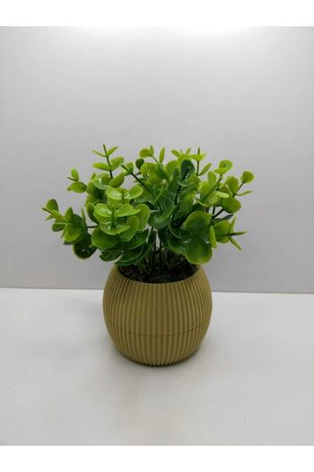 Trend KenT Mini Potted Artificial Flower Plant Boxwood Real Stone Mossy Total 18 Cm Decorative Table Shelf Flower 01