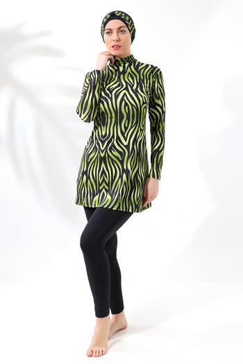 aykum LONG SLEEVE FULLY CLOSED LYCRAL PATTERNED TESETURY SWIMSUIT
