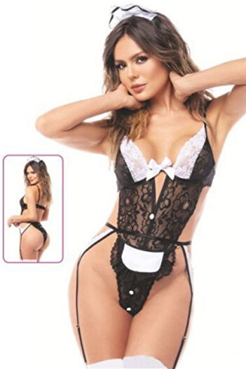 For Dreams Women's Fancy Black Underwear Set - 8473
