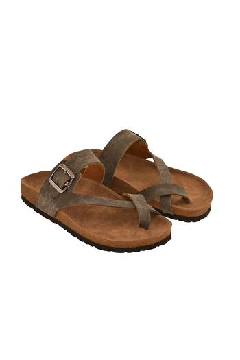 JustBow Παντόφλες Unisex Χακί