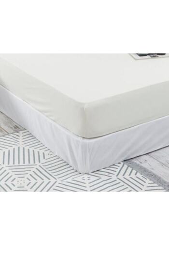 Anemons Single Combed Cotton Elastic Sheet - Ecru