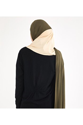 Differenza Two-Color Combed Cotton Shawl Gold Beige\ Khaki