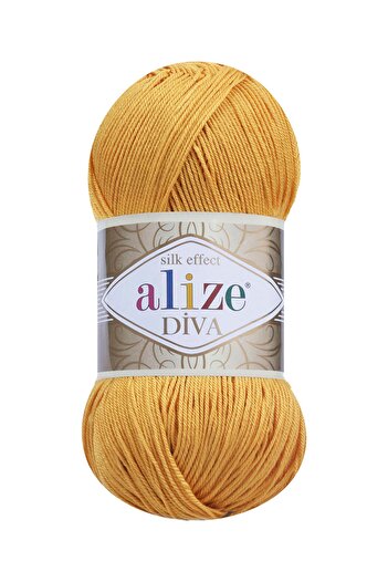 Alize لكمة الموضوع ديفا 488 خيط الحياكة الزعفران | ميرسيريزيد | تطريز لكمة |ربيع/صيف 100 جرام.
