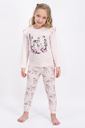ROLY POLY Girl Child Ecru Beige Long Sleeve Pajama Set Rp1939-g 21k