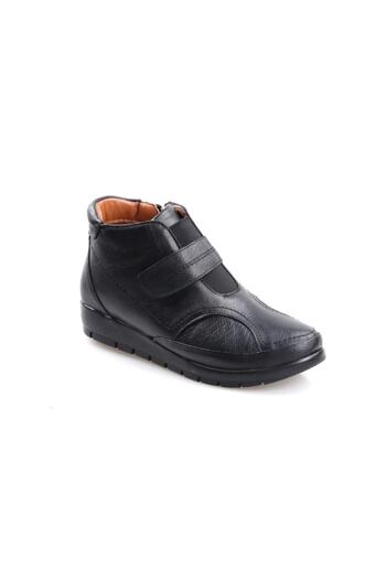 Pandora K20.fb1607 Orthopedic Black Velcro Leather Women's Boots