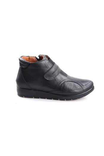 Pandora K20.fb1607 Orthopedic Black Velcro Leather Women's Boots